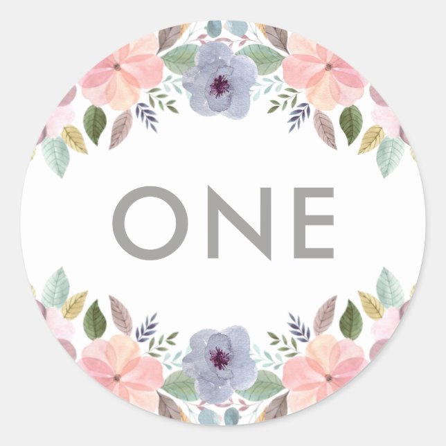 Adesivo Bonito Aquarela Floral Aniversário Elegante (Frente)