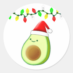 Adesivo Bonito Avocado Desenho Noel Luzes de Natal