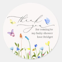 Bonito bebê em flor selvagem de sangue Obrigado