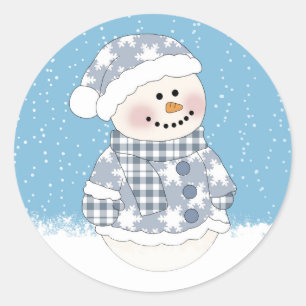 Adesivo Bonito bebê Snowman Vinheta de Natal