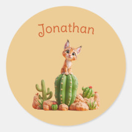 Adesivo Bonito Bobcat em cacto