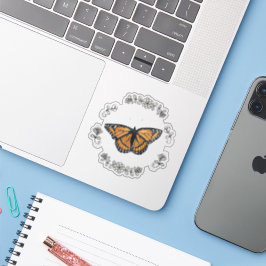 Adesivo Bonito Borboleta laranja e palheta de exaustor
