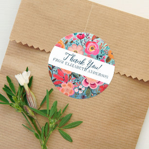 Adesivo Bonito Botânica Girly Floral Obrigado