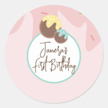 Bonito Cakepop Balls Primeiro Glacé de Aniversário