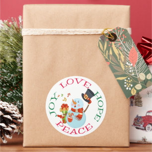 Adesivo Bonito Caroling Snowman Esperança Natal