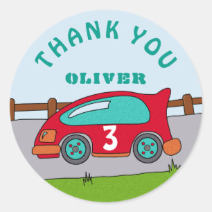 Adesivo Bonito Carro Vermelho Nome Idade Aniversário Obri