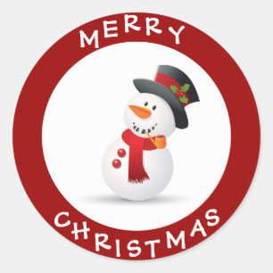Adesivo Bonito Cartoon de Natal Snowman