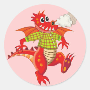 Adesivo bonito com dragão