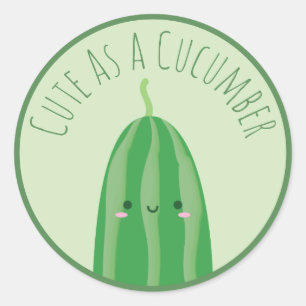 Adesivo Bonito como um pepino Cutecumber engraçado