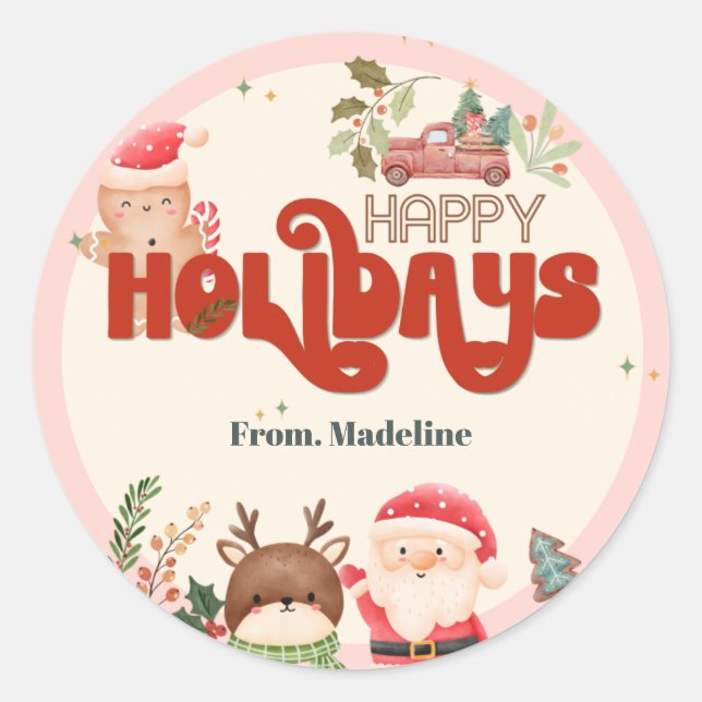 Adesivo Bonito convite para festas de Papais noeis de nata (Frente)