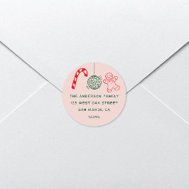 Adesivo Bonito Doodles Feriados de Natal Endereço de Devol