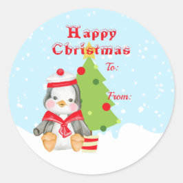 Adesivo Bonito e feliz presente de Natal para o marinheiro