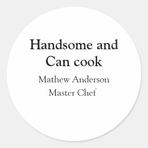 Adesivo Bonito e pode cozinhar adicionar nome master chef