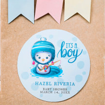 Bonito É um Menino Pinguim Azul Pescar