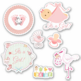 Adesivo Bonito É Uma Garota Pink Baby Stickers