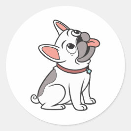 Adesivo Bonito Engraçado Sentado Solteiro Buldogue Francês
