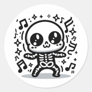 Adesivo Bonito esqueleto de dança Funny Kawaii Halloween D