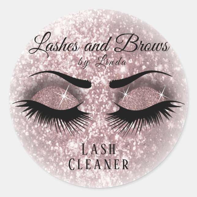 Adesivo Bonito Eyelashes Lash Cleaner Design - Rosa (Frente)