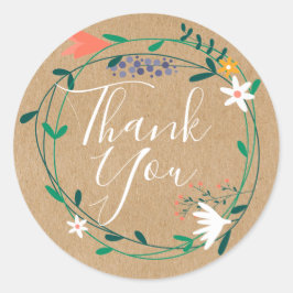 Adesivo Bonito Floral Garland Obrigado