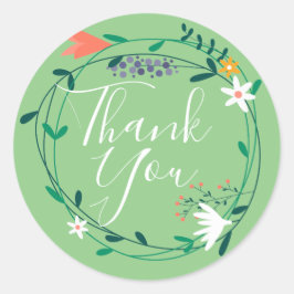 Adesivo Bonito Floral Garland Obrigado