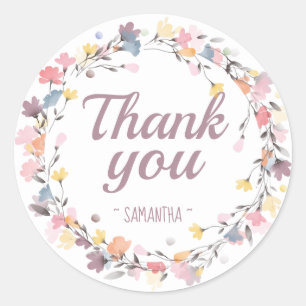 Adesivo Bonito Flower Wreath Obrigado
