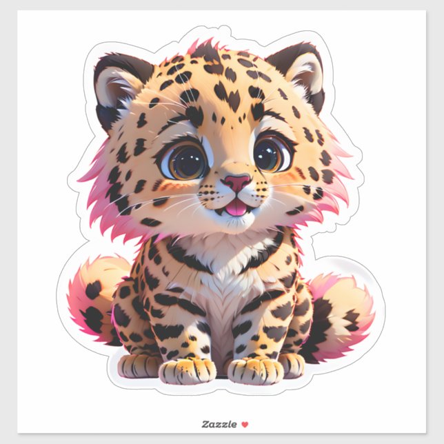 Adesivo Bonito Fluffy Baby Cheetah (Folha)