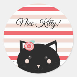 Adesivo Bonito Gatinho preto Gato Bonito Recompensa