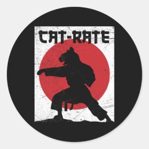 Adesivo Bonito Gato De Gato-Karato Para Artes Marciais Ki