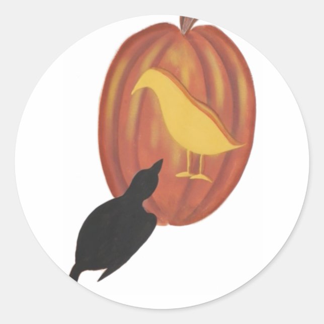 Adesivo Bonito Halloween Jack O'Lanterna e Crow (Frente)