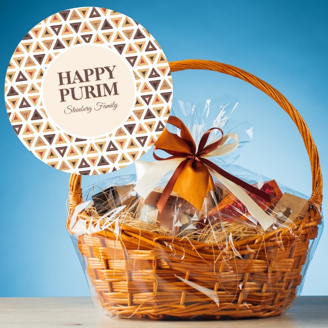 Adesivo Bonito Hamantaschen Hebraico Palavras de Purim Fel (Criador carregado)