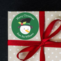 Bonito Homem de Neve de Natal Verde Personalizado