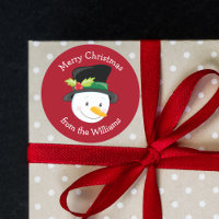 Bonito Homem de Neve de Natal, Vermelho Personaliz