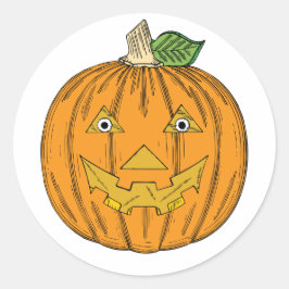 Adesivo Bonito Jack Laranja O Lanterna Pumpkin