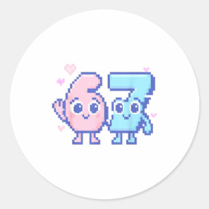 Adesivo Bonito Kawaii 67 Seis Sete Meme 6 7 Garotas Italia
