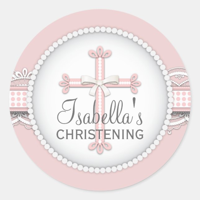 Adesivo Bonito lugar Cruz de Celebração Religiosa a Rosa (Frente)