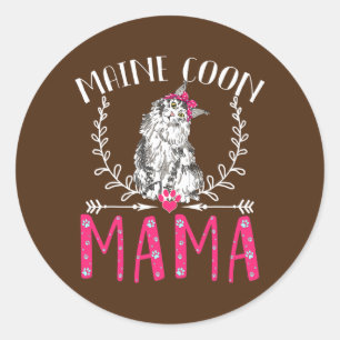 Adesivo Bonito Maine Coon Engraçado Mão Mama Mama Presen