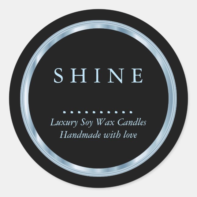 Adesivo Bonito metálico, azul-bebê e preto (Frente)