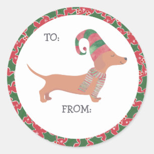 Adesivo Bonito Natal Dachshund