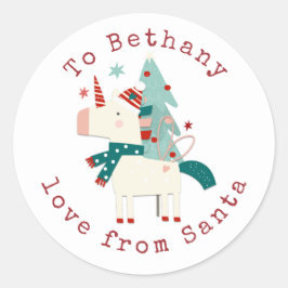 Adesivo Bonito nome infantil do Unicórnio Papais noeis de 