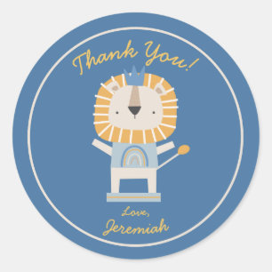 Adesivo Bonito Obrigado Festa de aniversário Vinheta Leão