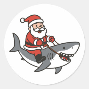 Adesivo Bonito Pai Natal Andando Engraçado