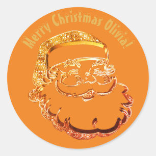 Adesivo Bonito Pai Natal Claus Elegante Laranja Sunny