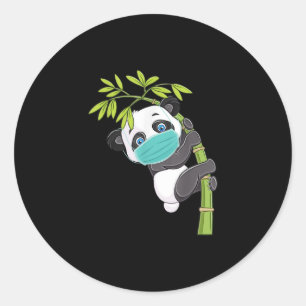 Adesivo Bonito Panda Veste Máscara Engraçado Panda Gift