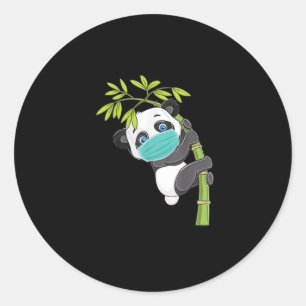 Adesivo Bonito Panda Veste Rosto Máscara Engraçado present