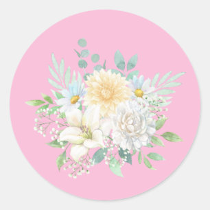 Adesivo Bonito Pastel de Cor de Água Floral