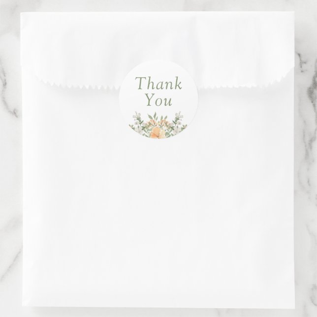 Adesivo Bonito Peach e Casamento Floral Branco (Bolsa)
