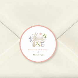 Adesivo Bonito primeiro aniversario De Garota Coelhinha Ob