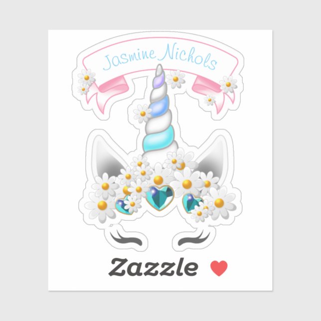 Adesivo Bonito Princesa Coroa do Unicórnio com joias de ja (Folha)