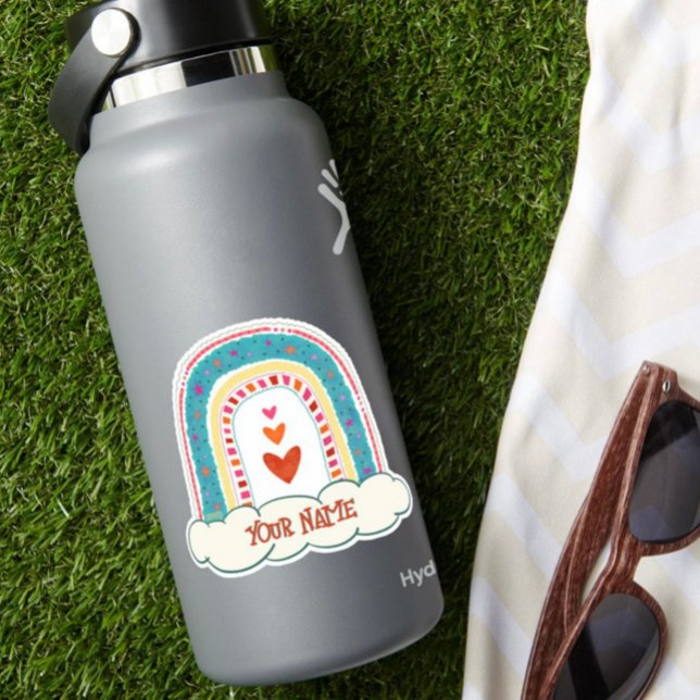 Adesivo Bonito Rainbow Hearts Name Inspirivity Sticker (Criador carregado)