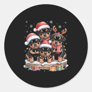 Adesivo Bonito Rottweiler Natal Cachorros Cachorros Engraç